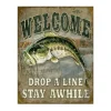 Metal Signs Metalen Borden|Fishing, drop a line - metalen bord