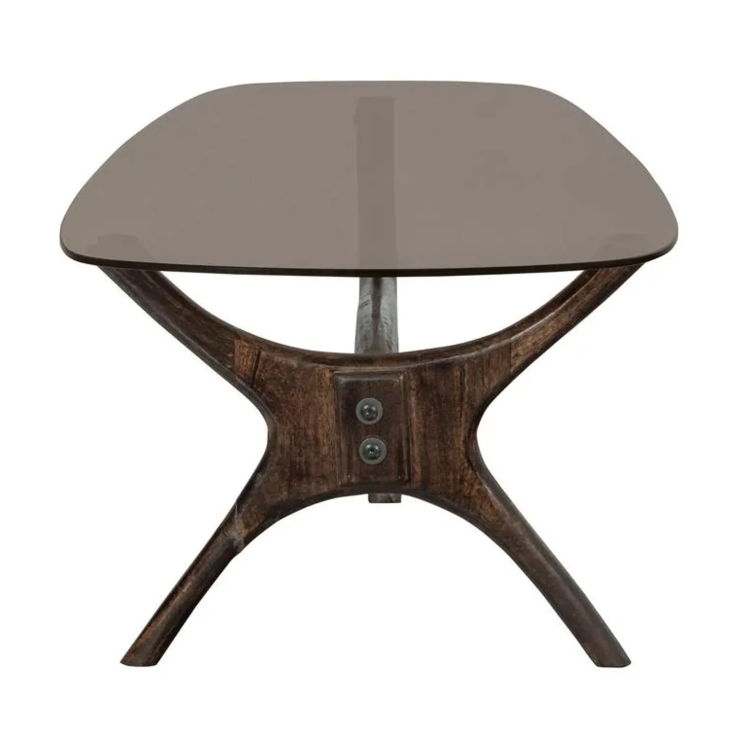 WOOOD Salontafels|Flash Salontafel mangohout/glas walnoot 110cm