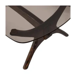 WOOOD Salontafels|Flash Salontafel mangohout/glas walnoot 110cm