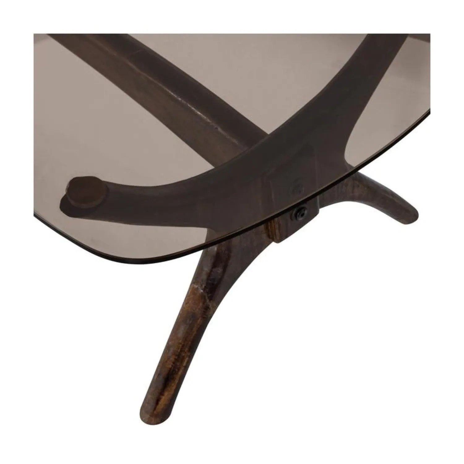 WOOOD Salontafels|Flash Salontafel mangohout/glas walnoot 110cm