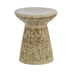 vtwonen Bijzettafels|Fleck Bijzettafel rond Keramiek Lichtbruin 35cm