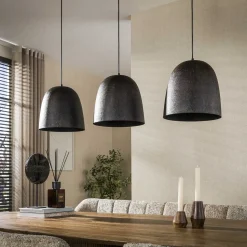 Kalfort Hanglampen|Flint 3-lichts Hanglamp Bruin