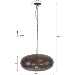 Kalfort Hanglampen|Florida 1-lichts Hanglamp koper 68cm
