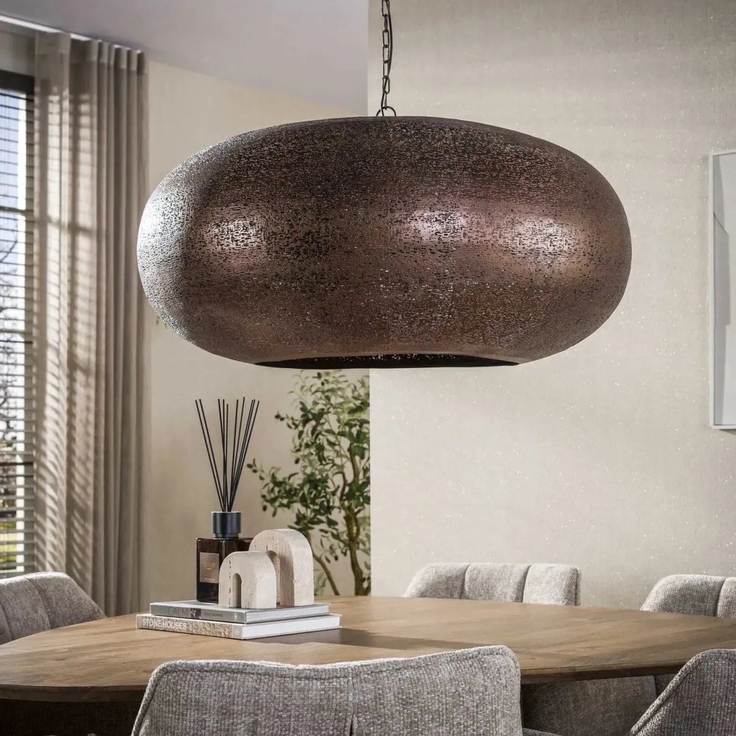 Kalfort Hanglampen|Florida 1-lichts Hanglamp XL koper 90cm