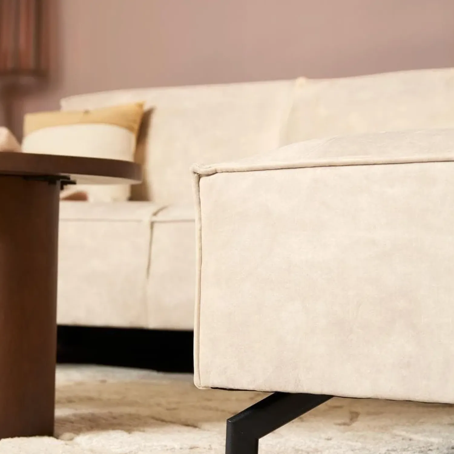 Furndea Hoekbanken|Floris Hoekbank 2,5 zits + Divan Rechts Beige Velvet