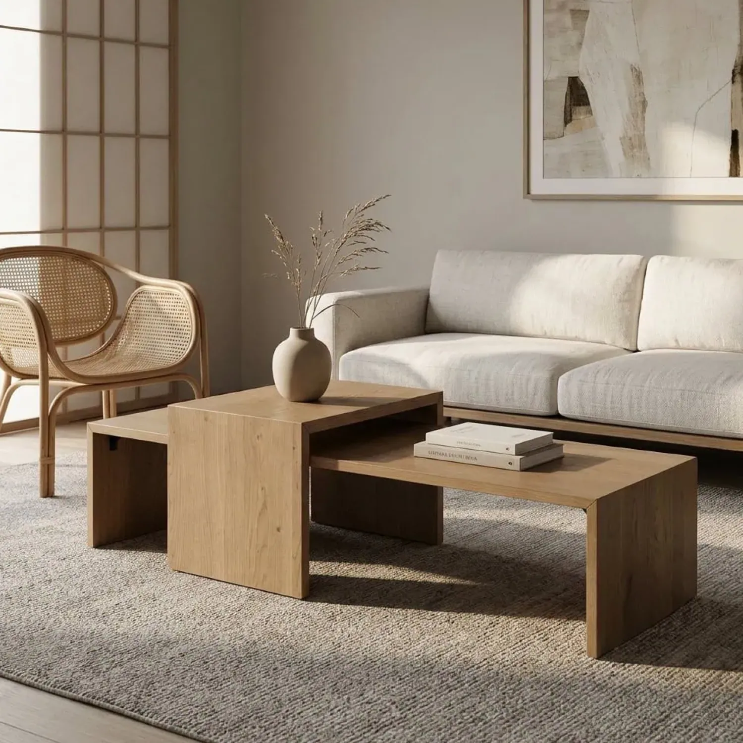Eleonora Salontafels|Flo Salontafel set van 2 Lichtbruin