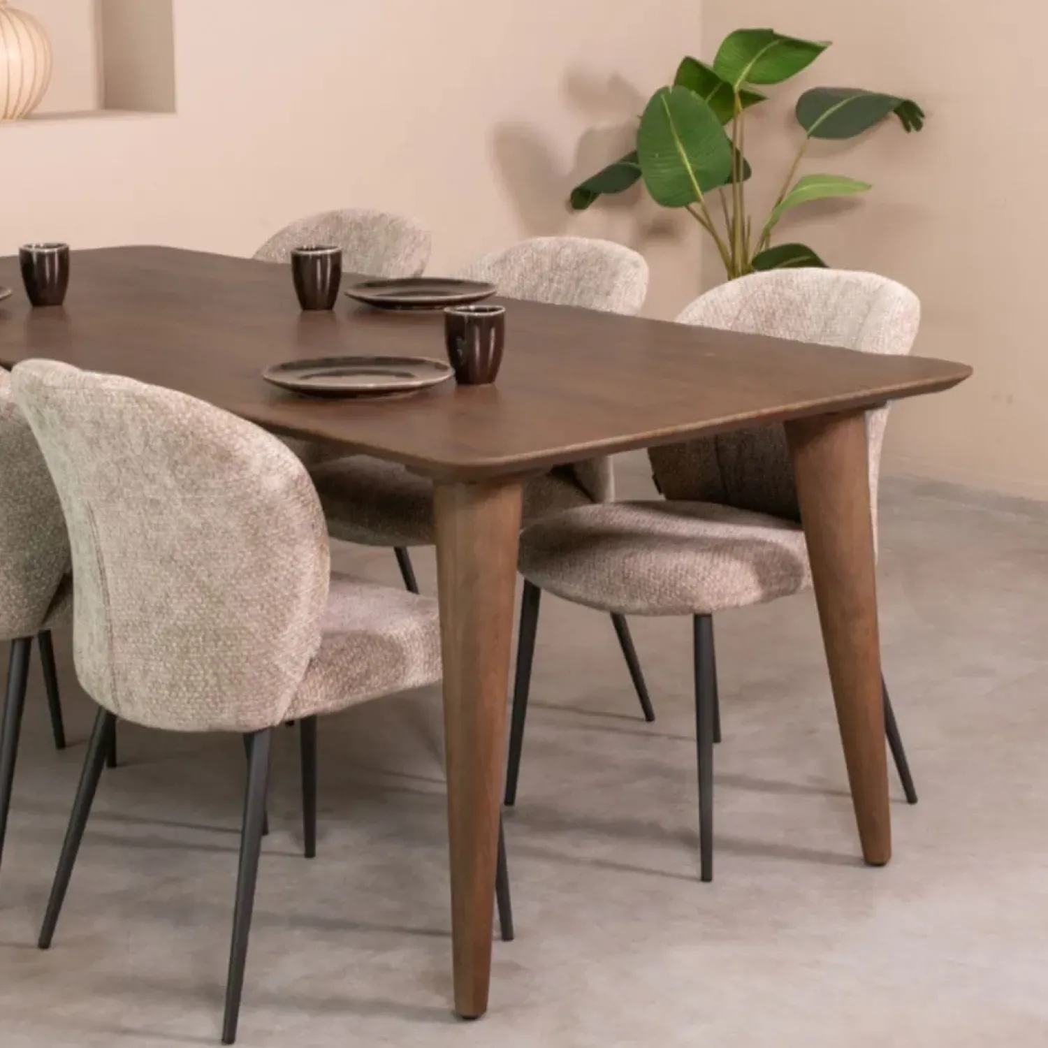 Label51 Eettafels|Fly Eetkamertafel Espresso mangohout 220 cm