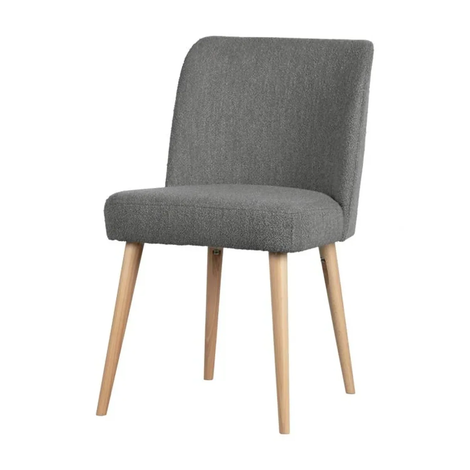 vtwonen Eetkamerstoelen|Force Eetkamerstoel boucle staalgrijs