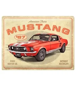 Metal Signs Metalen Borden|Ford mustang gt 67, Detroit - metalen bord