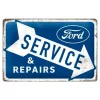 Metal Signs Metalen Borden|Ford service & repair blauw - metalen bord