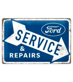 Metal Signs Metalen Borden|Ford service & repair blauw - metalen bord