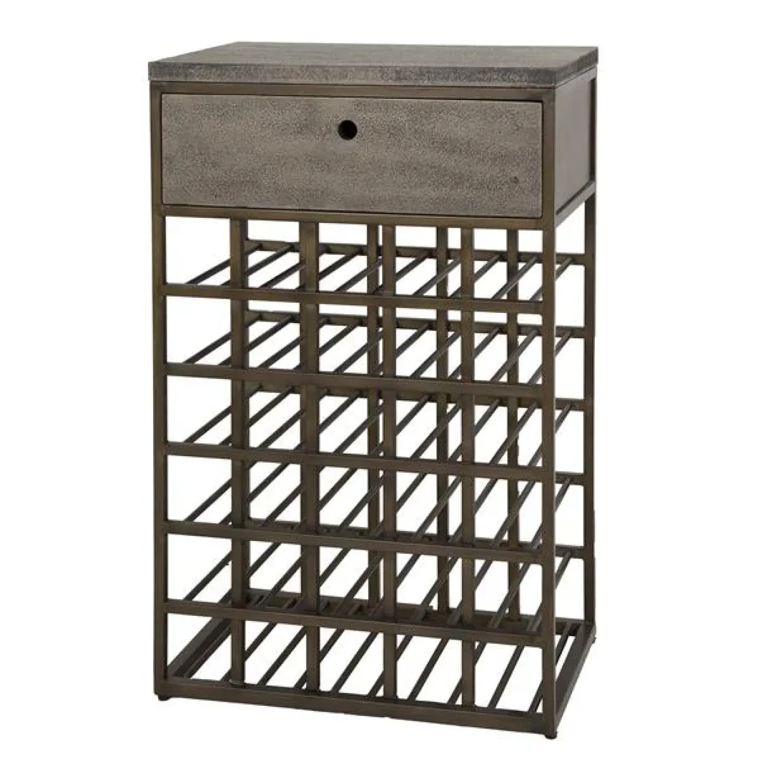 Kalfort Wijnkasten|Industriele Kasten|Forge Wijnkast 1 lade Brons 54cm (showroommodel)