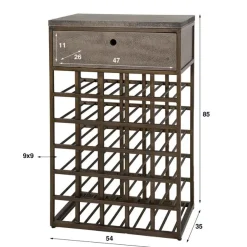 Kalfort Wijnkasten|Industriele Kasten|Forge Wijnkast 1 lade Brons 54cm (showroommodel)