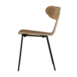 WOOOD Eetkamerstoelen|Form Eetkamerstoel hout met metalen poot naturel