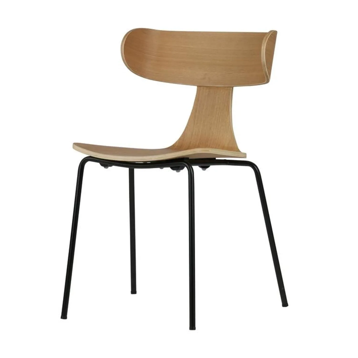 WOOOD Eetkamerstoelen|Form Eetkamerstoel hout met metalen poot naturel