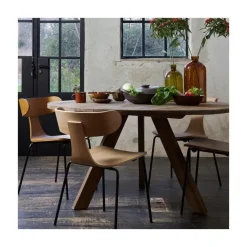 WOOOD Eetkamerstoelen|Form Eetkamerstoel hout met metalen poot naturel