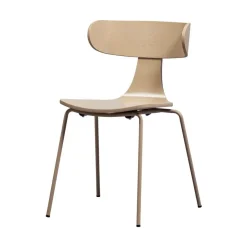WOOOD Eetkamerstoelen|Form Eetkamerstoel hout met metalen poot zand