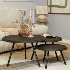 Furndea Salontafels|Franklin salontafel set van 3 zwart