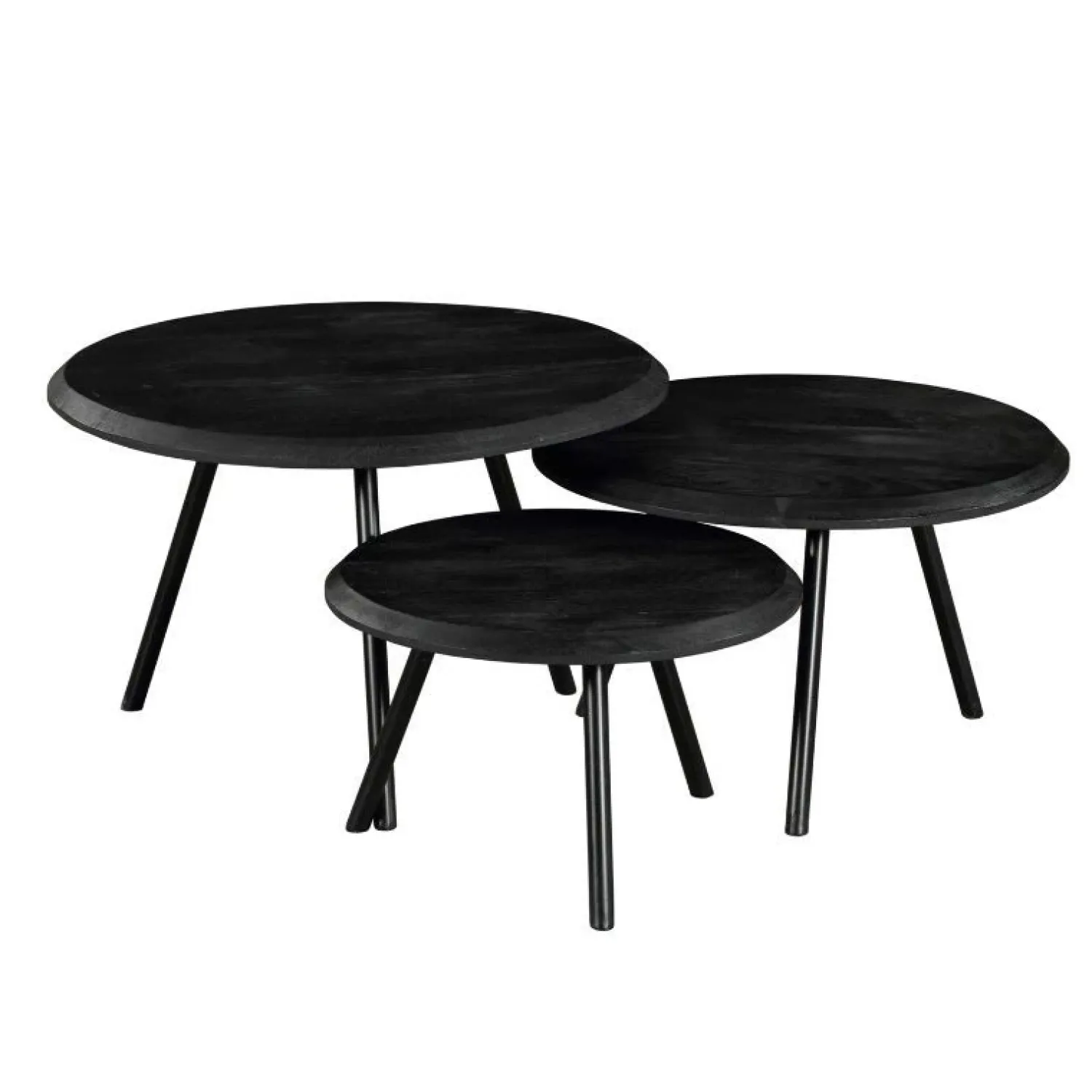 Furndea Salontafels|Franklin salontafel set van 3 zwart