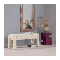 WOOOD Eetkamerbanken|Eetkamerbanken|Frex Bankje Bouclé Naturel 110cm
