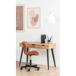 Nordhavn Bureautafels|Freya Bureau Hout met zwarte poten 110cm