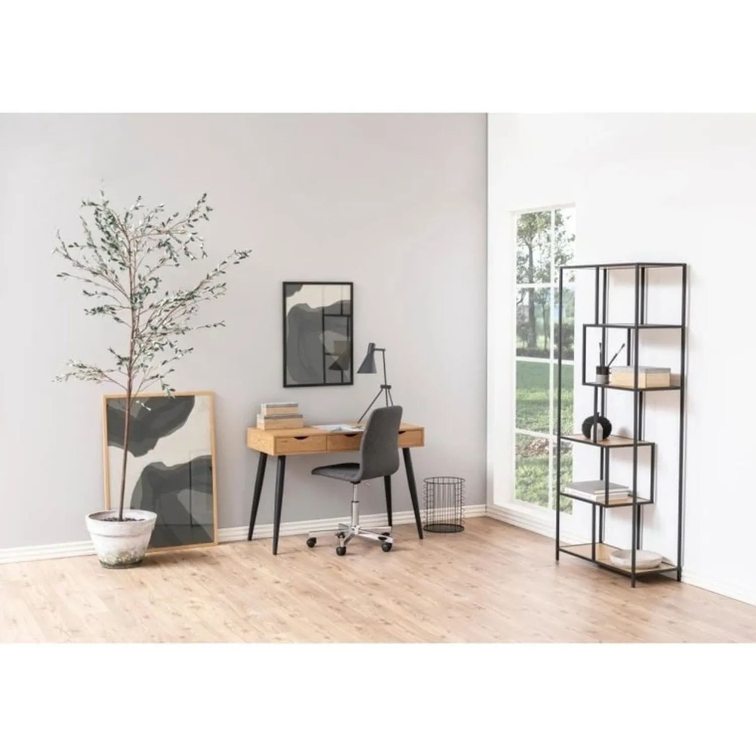 Nordhavn Bureautafels|Freya Bureau Hout met zwarte poten 110cm