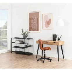 Nordhavn Bureautafels|Freya Bureau Hout met zwarte poten 110cm