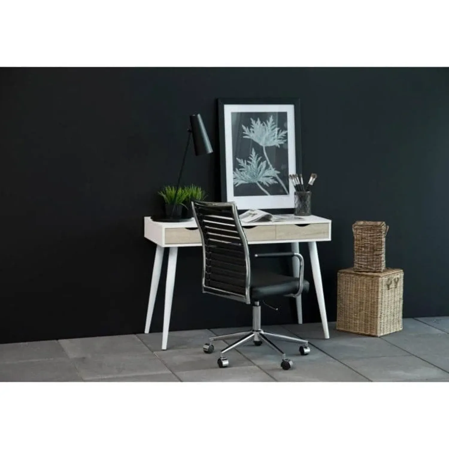 Nordhavn Bureautafels|Freya Bureau Wit met Hout 110cm