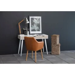 Nordhavn Bureautafels|Freya Bureau Wit met Hout 110cm