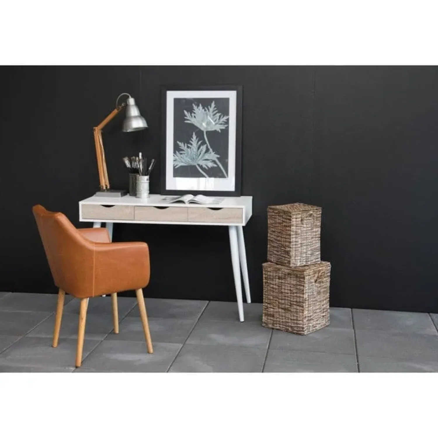Nordhavn Bureautafels|Freya Bureau Wit met Hout 110cm
