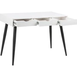 Nordhavn Bureautafels|Freya Bureau Wit met zwarte poten 110cm