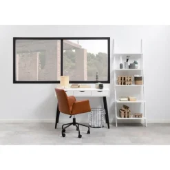 Nordhavn Bureautafels|Freya Bureau Wit met zwarte poten 110cm