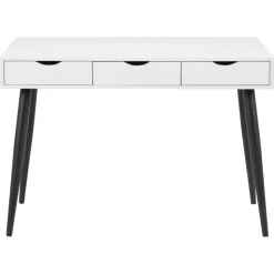 Nordhavn Bureautafels|Freya Bureau Wit met zwarte poten 110cm