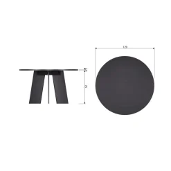 WOOOD Eettafels|Fries Eettafel rond eiken blacknight 129cm