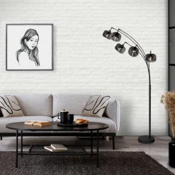 Steinmex Booglampen|Gabriella 5-lichts Booglamp Smoke Glas