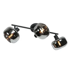 Steinmex Plafondlampen|Gabriella 3-lichts Plafondlamp Smoke Glas