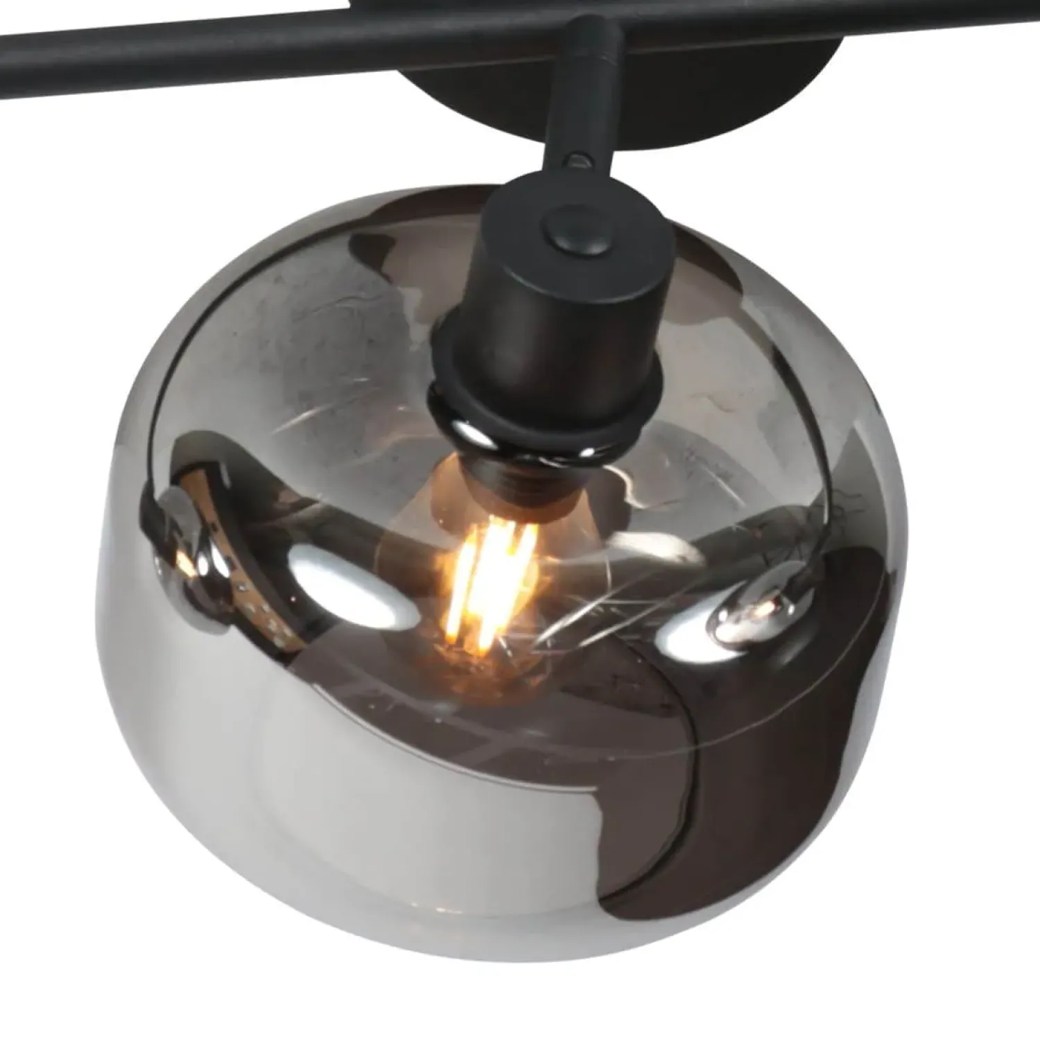 Steinmex Plafondlampen|Gabriella 3-lichts Plafondlamp Smoke Glas