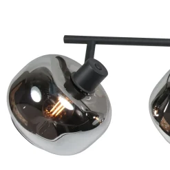 Steinmex Plafondlampen|Gabriella 4-lichts Plafondlamp Smoke Glas