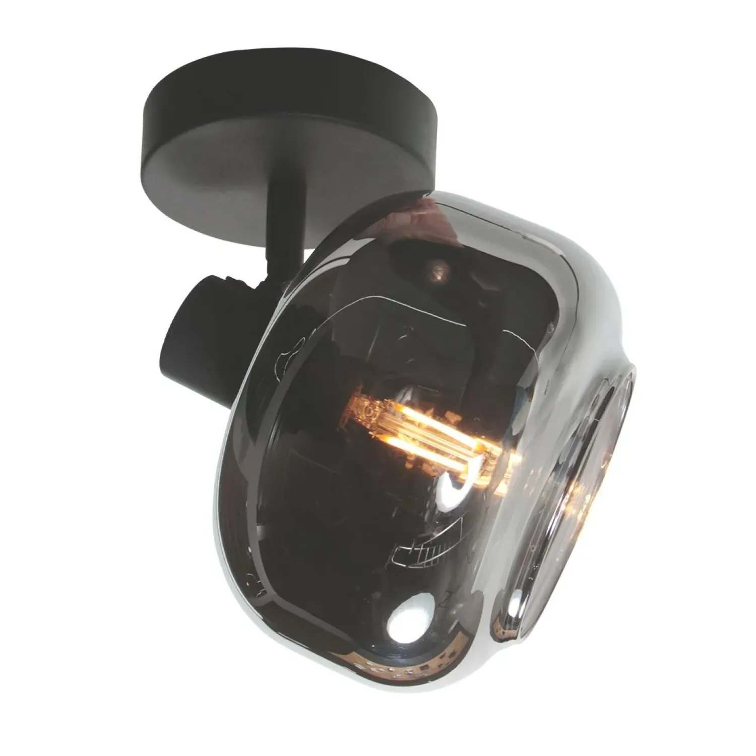 Steinmex Spots|Gabriella 1-lichts Spot Smoke Glas
