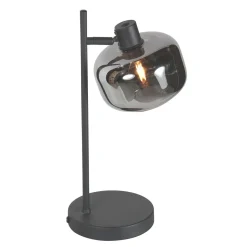 Steinmex Tafellampen|Gabriella 1-lichts Tafellamp Smoke Glas