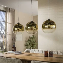 Kalfort Hanglampen|Glazen Hanglamp|Galsa 3-lichts Hanglamp amber glas