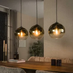 Kalfort Hanglampen|Glazen Hanglamp|Galsa 3-lichts Hanglamp amber glas