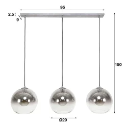 Kalfort Hanglampen|Glazen Hanglamp|Galsa 3-lichts hanglamp industrieel