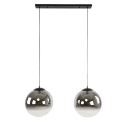Kalfort Hanglampen|Glazen Hanglamp|Galsa 2-lichts Hanglamp XL smoke zwart