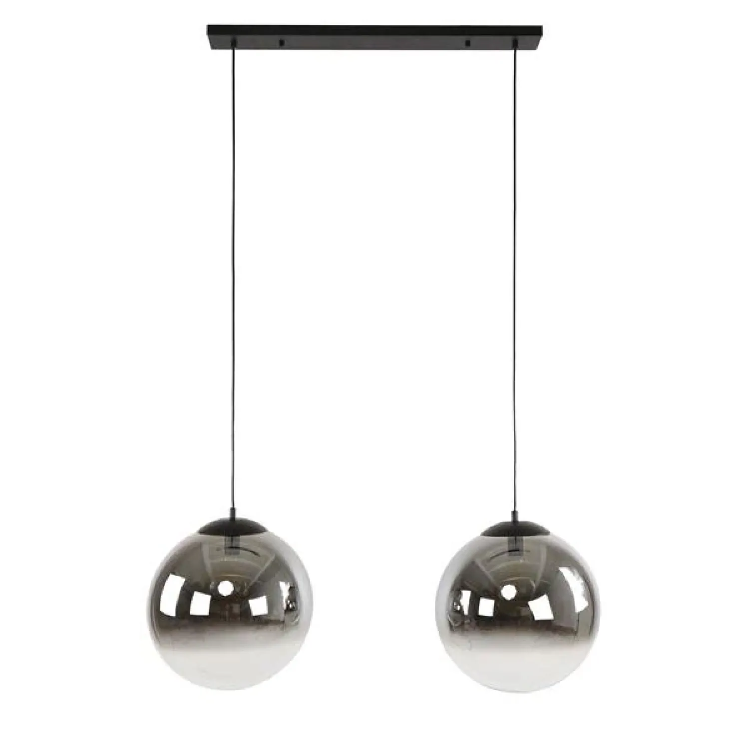 Kalfort Hanglampen|Glazen Hanglamp|Galsa 2-lichts Hanglamp XL smoke zwart