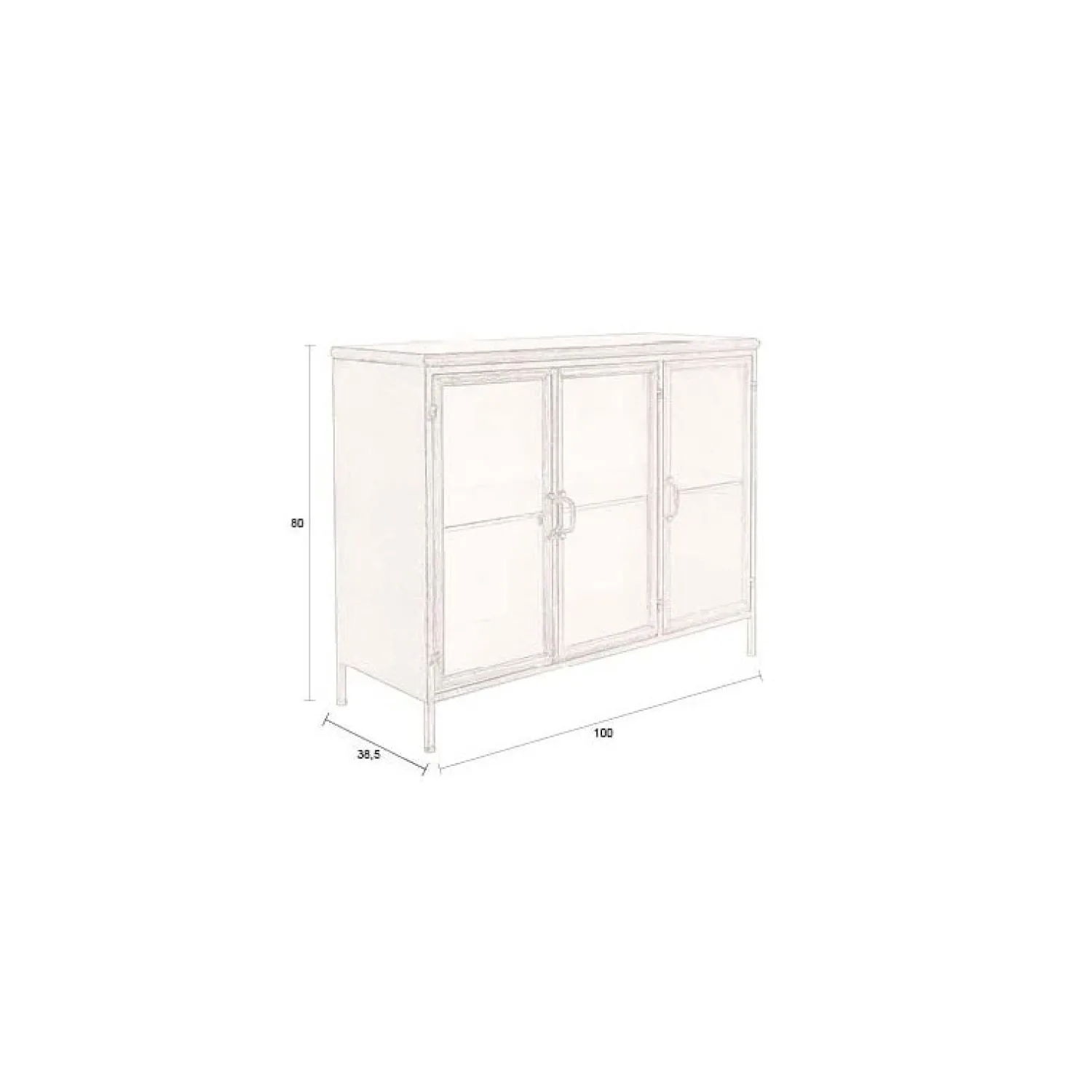 Dutchbone Dressoirs|Industriele Kasten|Gertlush Dressoir Goud 100cm