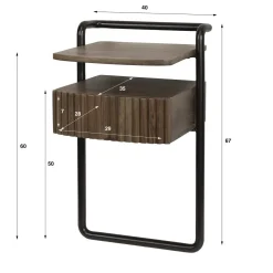 Kalfort Nachtkastjes|Industriele Kasten|Gia Nachtkastje staand 1 lade Acaciahout40cm