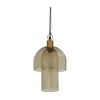 WOOOD Hanglampen|Glazen Hanglamp|Gigi 1-lichts Hanglamp dubbele kap gehamerd glas naturel