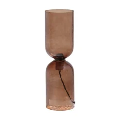 WOOOD Tafellampen|Gigi 1-lichts Tafellamp gehamerd glas bruin 51cm