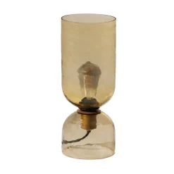 WOOOD Tafellampen|Gigi 1-lichts Tafellamp gehamerd glas naturel 38cm